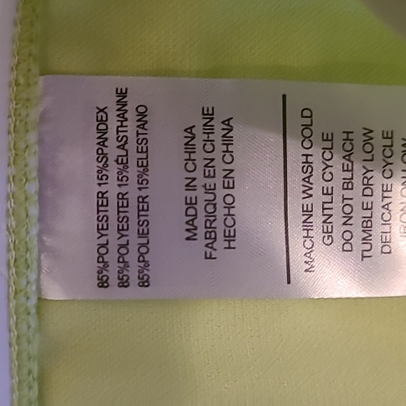 HANG TEN BRAND GIRLS LIME GREEN AND WHITE 2 PIECE BATHING SUIT SIZE LARGE - Picture 8 of 11